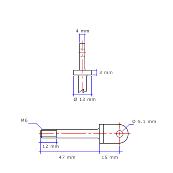 Vis à oeil mâle M6 x 47 acier